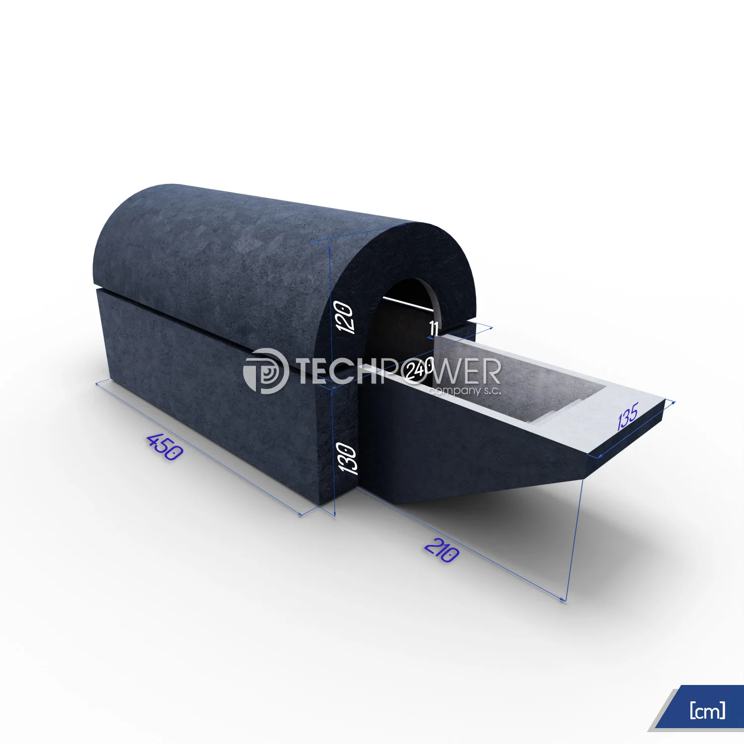 Betonowa piwnica z kopułą i schodami do wejścia 4,5x2,4m