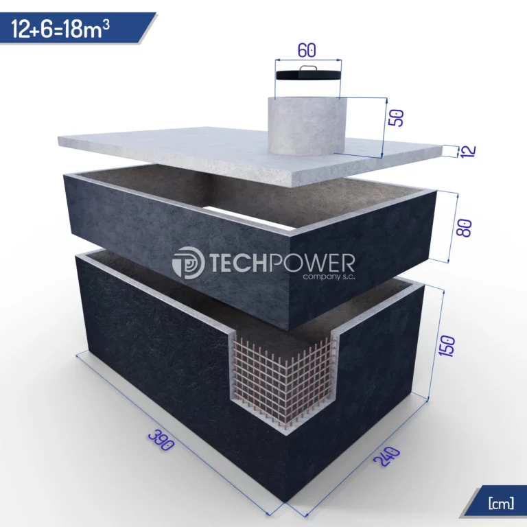 Betonowe zbiorniki łączone pionowo 18000 l (12+6m3)
