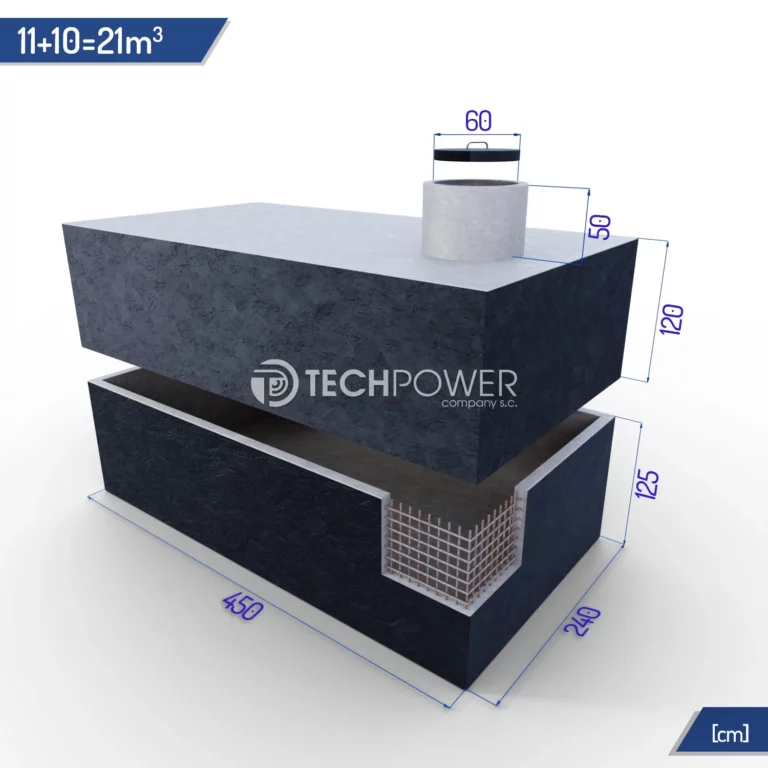 Betonowe zbiorniki łączone pionowo 21000 l (11+10m3)
