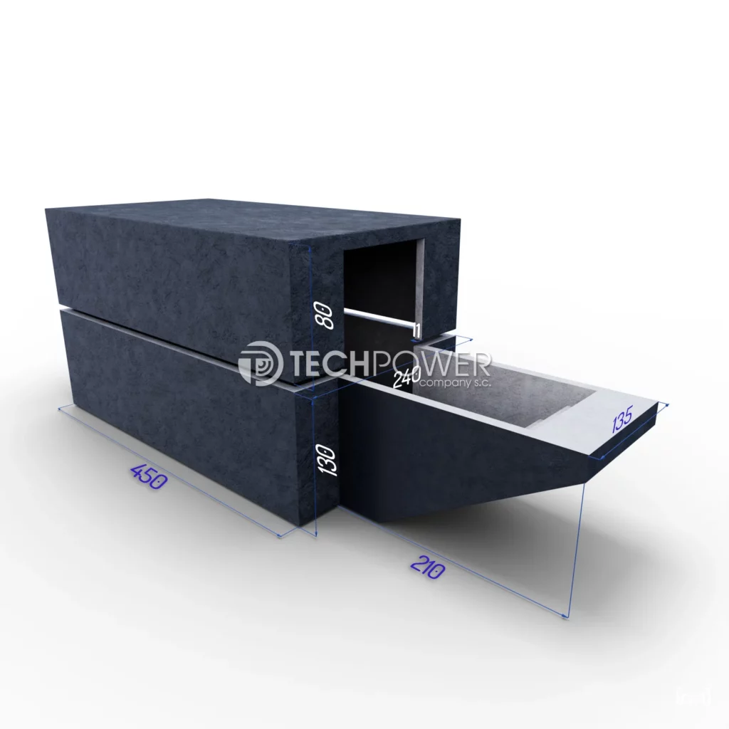 Piwniczka modułowa z bocznym wejściem i schodami 450x240x210cm