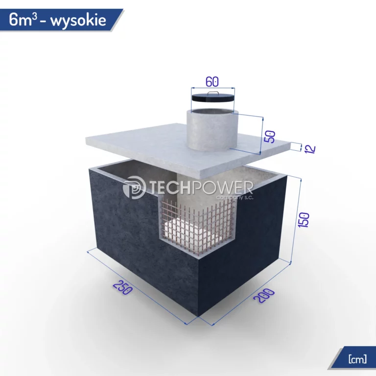 Szambo bez dna 6000 litrów wysokie