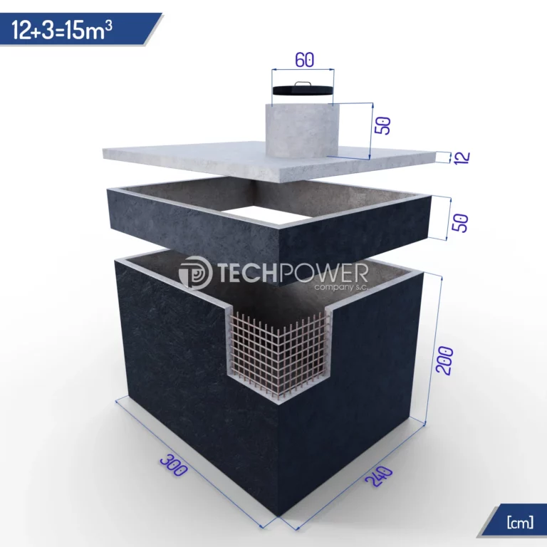 Betonowe zbiorniki łączone pionowo 15000 l (12+3m3)