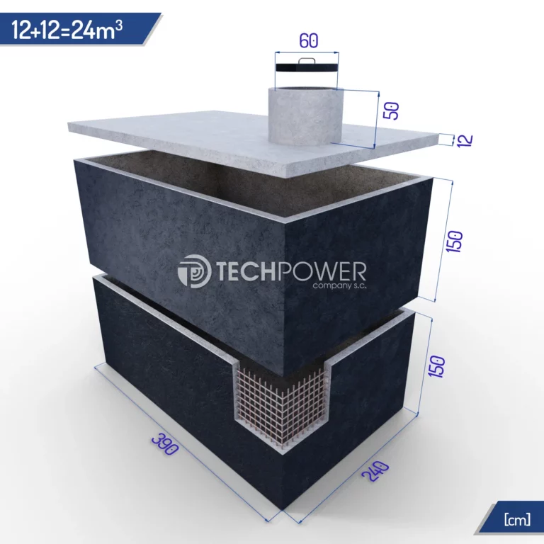 Betonowe zbiorniki łączone pionowo 24000 l (12+12m3)