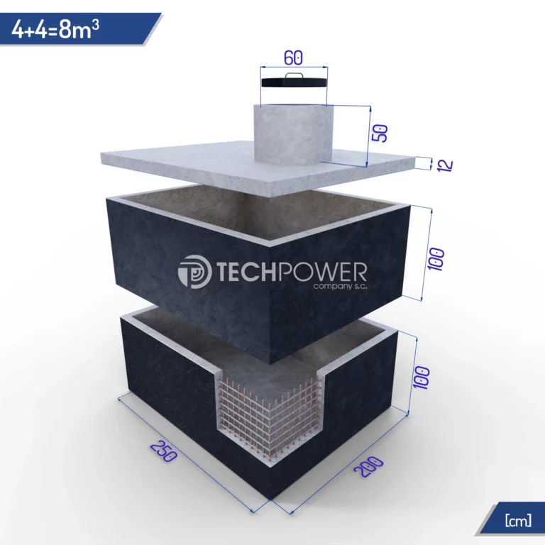 Betonowe zbiorniki łączone pionowo 8000 l (4+4m3)