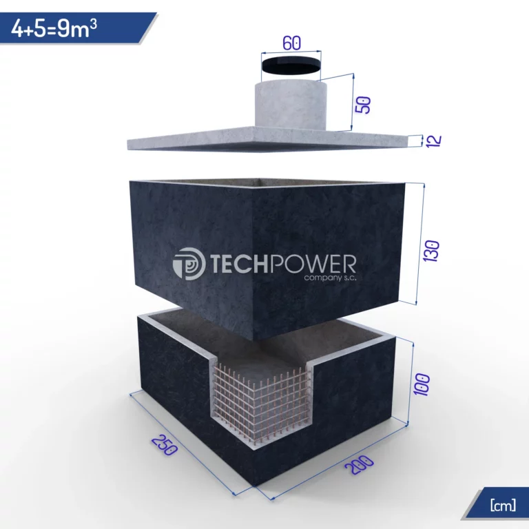 Betonowe zbiorniki łączone pionowo 9000 l (5+4m3)