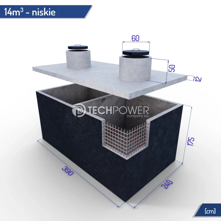 Szambo dwukomorowe 14000 l niskie