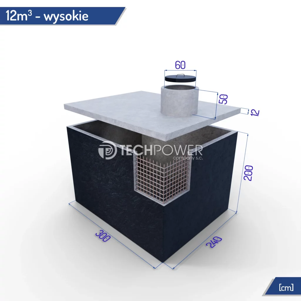 Szambo jednokomorowe 12000 l wysokie