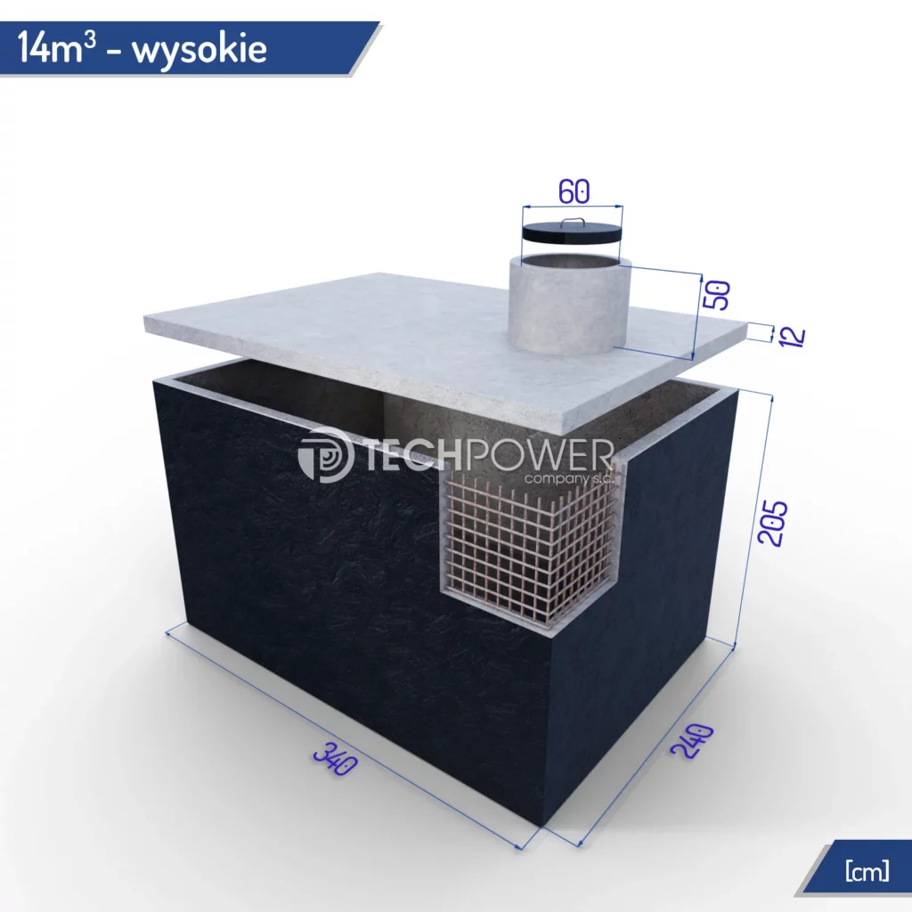 Szambo jednokomorowe 14000 l wysokie