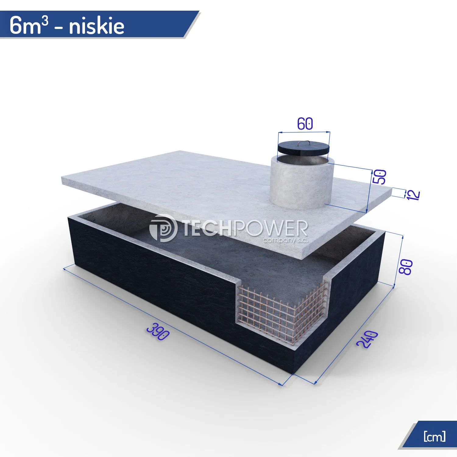 Szambo jednokomorowe 6000 l niskie