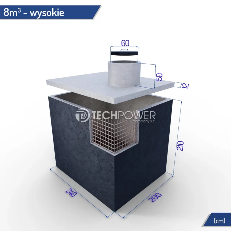 Szambo jednokomorowe 8000 l wysokie
