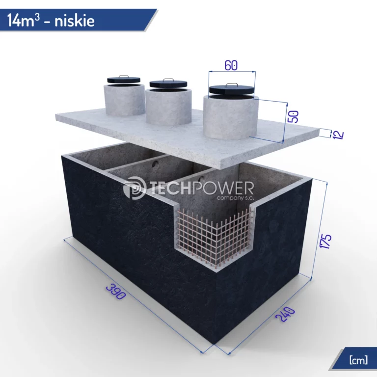 Szambo trzykomorowe 14000 l niskie