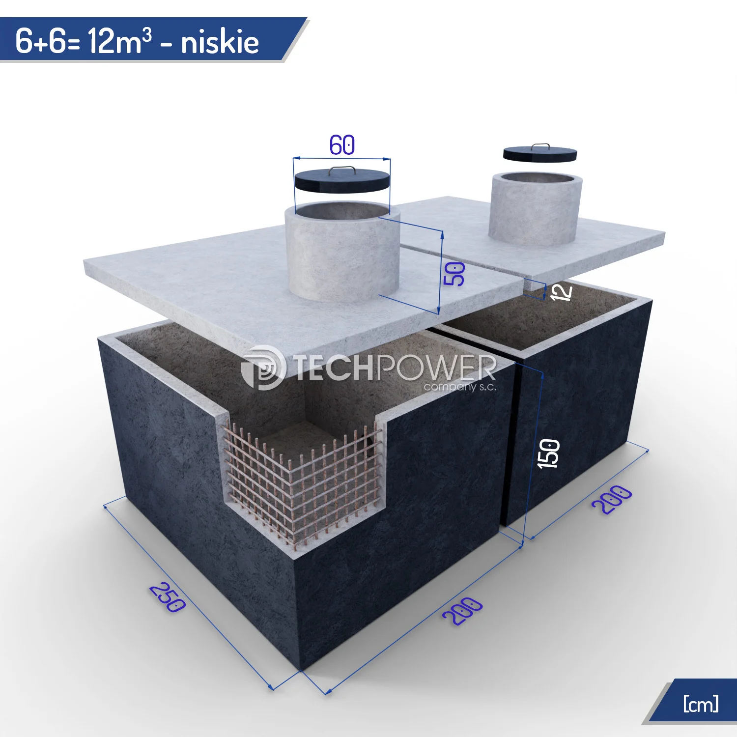 Zbiorniki łączone 12m3 (6+6m3)