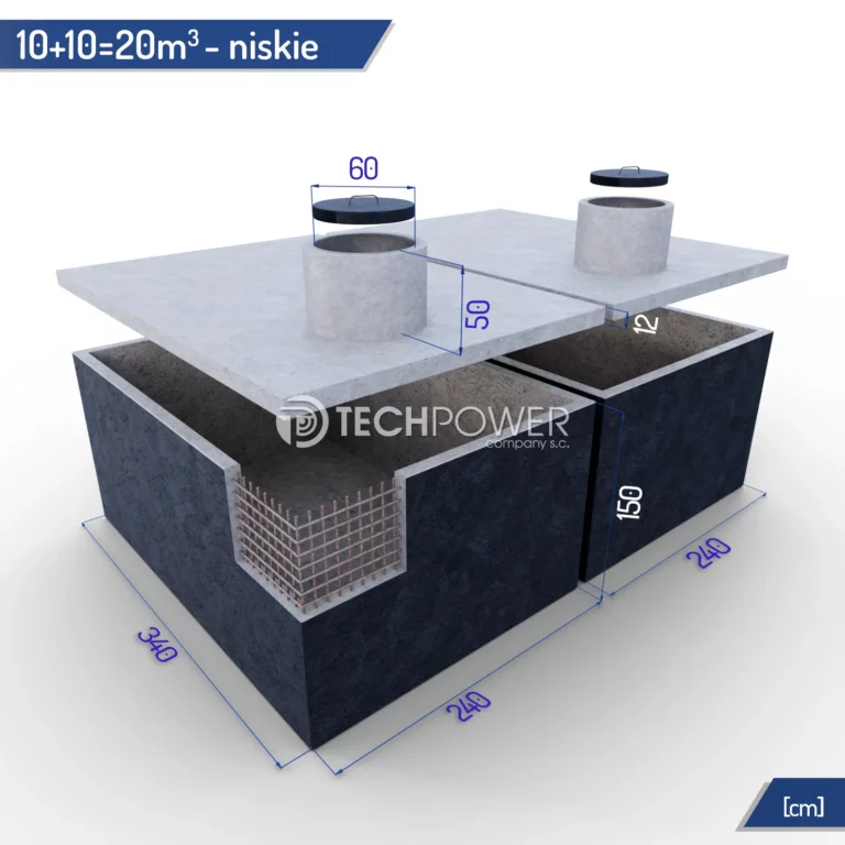 Zbiorniki łączone 20m3 (10+10m3) niskie