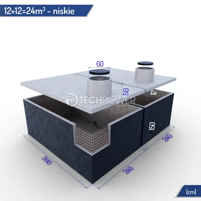 Zbiorniki łączone 24m3 (12+12m3) niskie