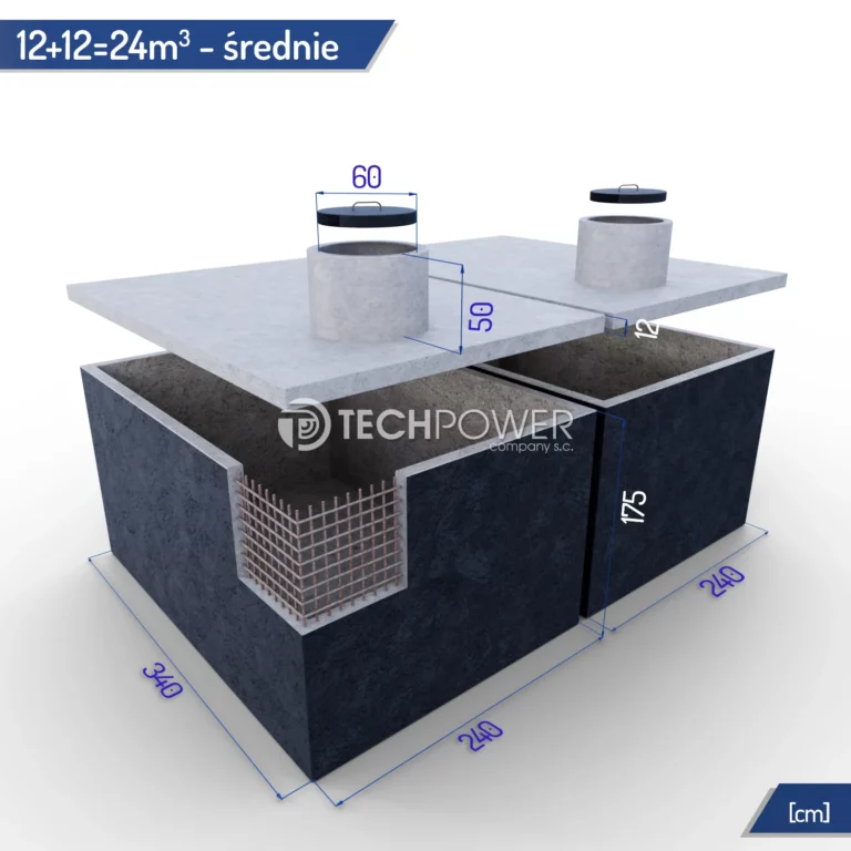 Zbiorniki łączone 24m3 (12+12m3) średnie