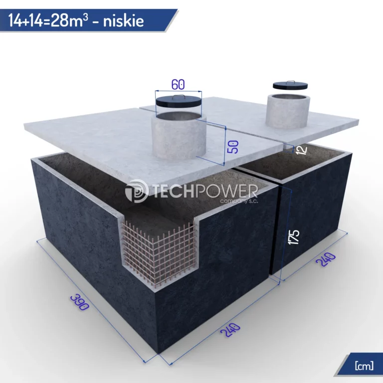 Zbiorniki łączone 28m3 (14+14m3) niskie